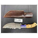 Custom made Damascus camping / hunting knife