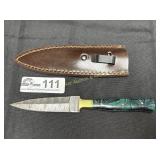 Damascus blade hand made dagger with sheath