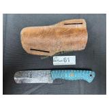 Custom made Bull Cutter knife with leather sheath