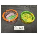 Pair of handmade resin ashtray/coasters