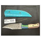 Custom made  Damascus fixed blade skinner knife