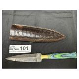 Custom handmade Damascus folding pocket knife