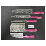 5 piece custom, handmade Chef's knife set
