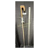 36' one piece, carved wood cane