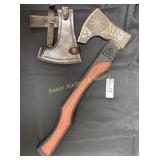 Vicking ax with Red and Black Handle with etched e