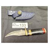 Custom made bowie type knife with sheath