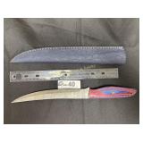 Approx. 14 in long Damascus blade Filet knife
