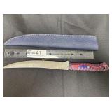 Damascus blade Filet Knife with leather sheath