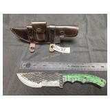 11 in. Dasascus steel hand forged hunting knife