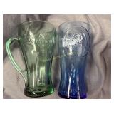 1961 Blue McDonald's Glass and a Coca Cola glass