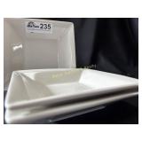 set of 3 white square 6.5 inch
