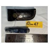 Custom Handmade Damascus Steel blade pocket knife