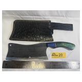 Handcrafted  full-tang Cleaver with leather sheath
