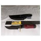 Custom made wood handle knife with sheath