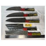 5 piece Custom Handmade Chef's knife set