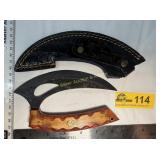 Custom Handmade Full-Tang Damascus Steel  Ulu