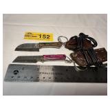 2 Custom Damascus Steel  knives w/sheaths