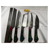 5 Piece Damascus ssteel Chef's set