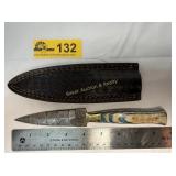 Handmade Full-Tang Damascus Steel Dagger w/Sheath