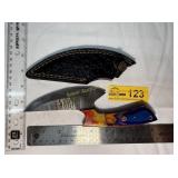 Handmade Full-Tang Damascus Steel Ulu w/sheath