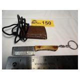 MINI Full-Tang Damascus Steel knife w/sheath