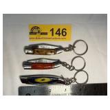 3-Custom MINI keychain Damascus Steel blade knives