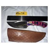 Handmade Full tang guthook knife with sheath