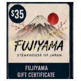 $35 Fujiyama Gift Certificate