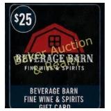 $25 Beverage Barn Fine Wine & Spirits gift card