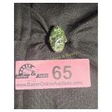 Sterling Celadon Green molted Jade ring