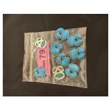 9 jewelry pieces possibly turquoise, in a silver