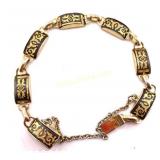 VINTAGE GOLD COLORED dAMASCENE LINK BRACELET