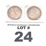 (2) 1896 MORGAN SILVER DOLLARS - 2X THE MONEY