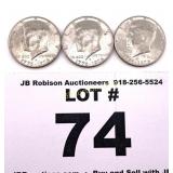 (3) 1976 KENNEDY HALF DOLLARS