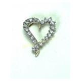 14K GOLD AND DIAMOND FLOATING HEART PENDANT