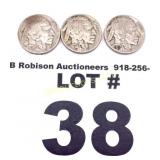 BUFFALO NICKELS - (1) D (2) NO MINT MARK