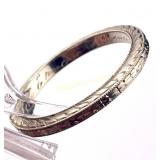 14K WHITE GOLD STAMPED BAND DIAMOND CUT