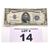 1934 A $5 DOLLAR SILVER CERTIFICATE
