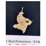 GOLD NUGGET LADIES PENDANT W DIAMONDS