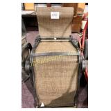 (2) PATIO CHAIRS - ONE IS MISSING THE BASE