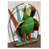 LARGE METAL PARROT (FRAME HEIGHT APPROX 3.5