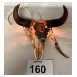 NATIVE AMERICAN PLASTER SKULL WALL LIGHT