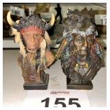 (2) SMALL NATIVE AMERICAN BUSTS FIGURENS