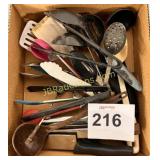 ASST. LADDLES, TONGS, KNIFES, SPATULAS