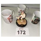 (3) NORMAN ROCKWELL BASEBALL THEMED COFFEE MUGS &