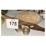 (2) CLEAR GLASS INSULATOR & WOOD Dï¿½COR