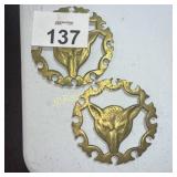 GOLD COLORED WOLF WALL HANGINGS