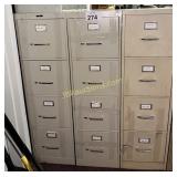 (3) METAL  4 DRAWER FILE CABINETS