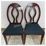 (2) UPHOLSTERED WOOD DINING CHAIRS