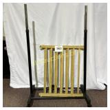 WOOD BABY GATE, LAUNDRY RACK (MISSING TOP BAR)